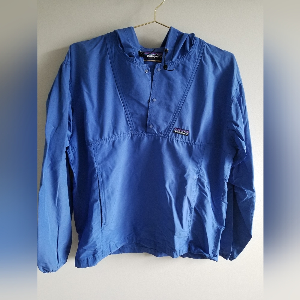 Mens blue Patagonia rain jacket